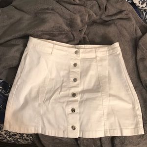 White denim skirt
